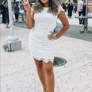 Lulus Romance Language White Backless Lace Dress